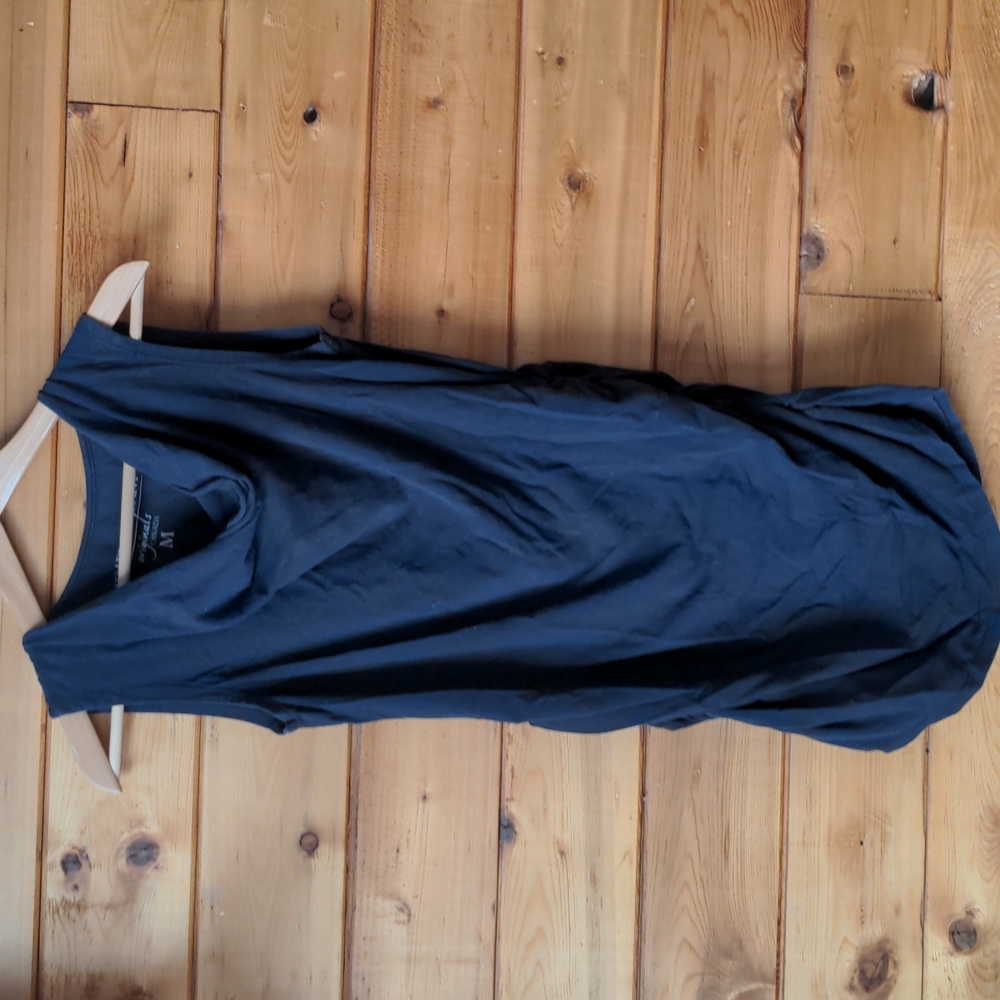 Hemp & Co top dusty navy blue cowl neck sleeveless hemp organic cotton je…